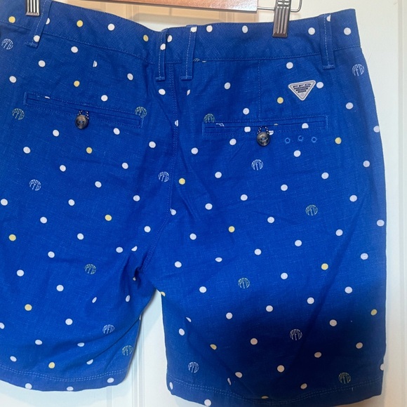 Columbia PFG Women's Harborside Regular FIt Shorts Blue Polka Sz 8 - Picture 2 of 6